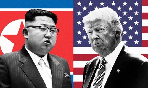Tổng thống Mỹ Donald Trump và lãnh đạo Triều Tiên Kim Jong-un đều là những lãnh đạo khó đoán. Ảnh: AFP.