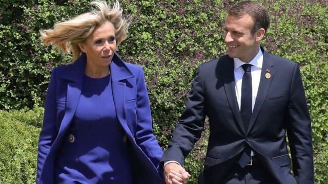 Tổng thống Pháp Emmanuel Macron và phu nhân (Ảnh: EPA)
