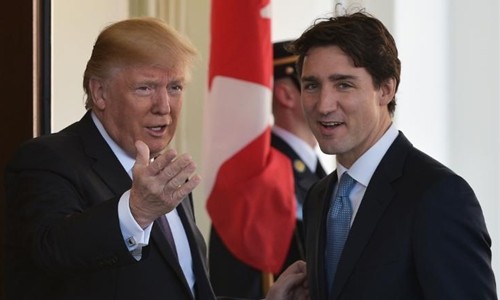 Tổng thống Mỹ - Donald Trump và Thủ tướng Canada - Justin Trudeau. Ảnh: AFP
