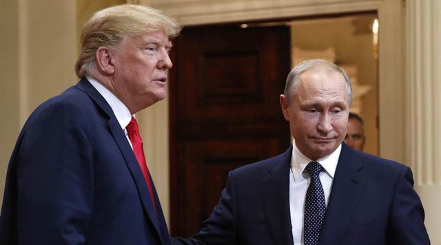 Tổng thống Trump và Tổng thống Putin trong cuộc gặp tại Helsinki (Ảnh: AFP)