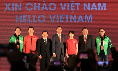Tổng thống Indonesia - Joko Widodo dự lễ ra mắt Go - Viet. Ảnh: Anh Tú