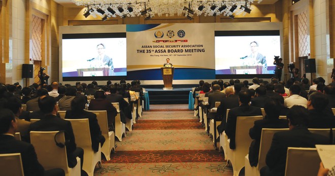 Phó thủ tướng Chính phủ Vũ Đức Đam phát biểu tại phiên khai mạc Hội nghị ASSA 35, do Việt Nam đăng cai tổ chức ngày 18/9/2018.