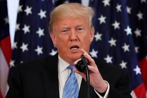 Tổng thống Mỹ - Donald Trump tại buổi họp báo tại New York. Ảnh: Reuters.