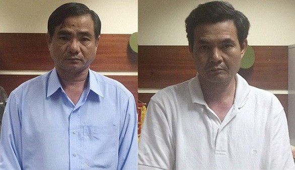Hai bị can Đoàn Văn Phúc và Trương Văn Em tại cơ quan điều tra - Ảnh: CA cung cấp.