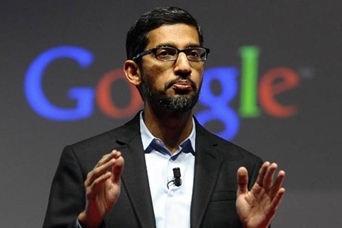 CEO Google - Sundar Pichai trong một sự kiện của công ty. Ảnh:Reuters.