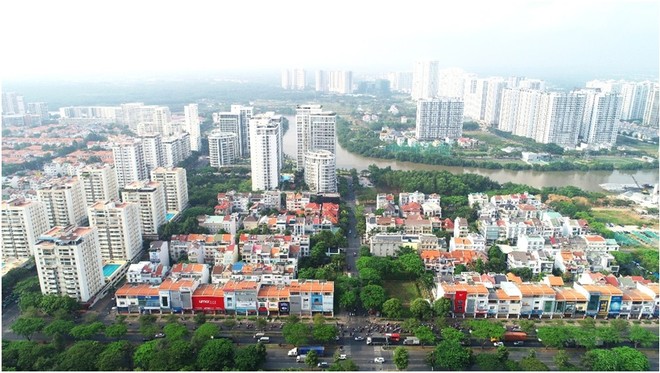 Khu Nam Sài Gòn với hạ tầng hoàn thiện, thu hút tập trung dân cư và đầu tư.