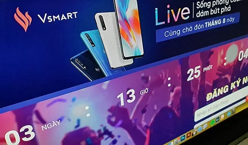 Thông tin về điện Vsmart Live xuất hiện trên một trang thương mại điện tử. Thời gian đếm ngược tới thời điểm ra mắt sản phẩm là 3 ngày..