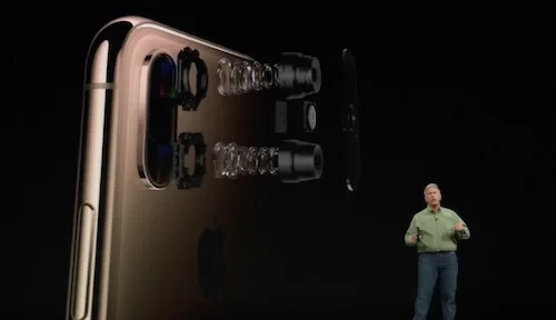 Apple giới thiệu về camera kép trên iPhone XS. Ảnh: TechCrunch.
