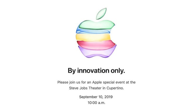 Thư mời tham gia sự kiện iPhone 11 sắp tới của Apple. Ảnh chụp màn hình