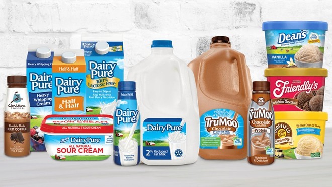 Nhiều nhãn hàng và sản phẩm từ sữa của công ty Dean Foods.
Ảnh: foodbusinessnews