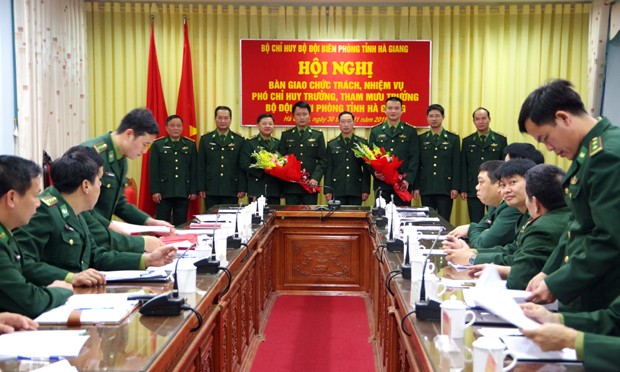 Hội nghị bàn giao chức trách, nhiệm vụ Phó Chỉ huy trưởng Bộ Chỉ huy Bộ đội Biên phòng tỉnh Hà Giang.