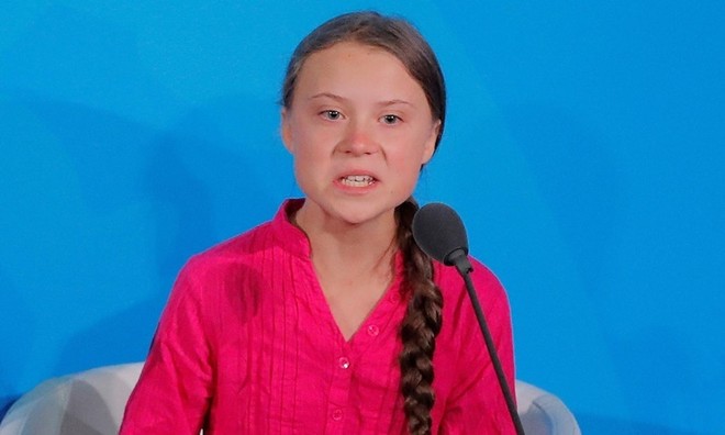 Greta Thunberg phát biểu tại một hội nghị của Liên Hợp Quốc ở New York, Mỹ, hồi tháng 9. Ảnh: Reuters.