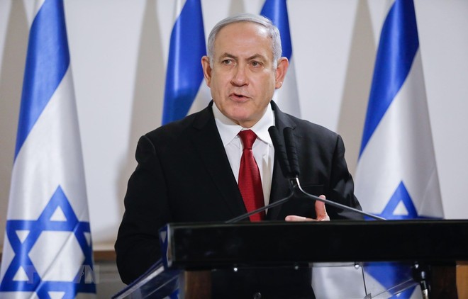 Thủ tướng Israel Benjamin Netanyahu trong cuộc họp báo tại Tel Aviv ngày 12/11/2019. (Ảnh: THX/TTXVN)