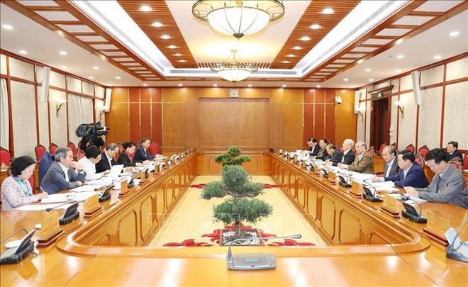 Toàn cảnh cuộc họp Bộ Chính trị ngày 26/12. Ảnh: TTXVN.
