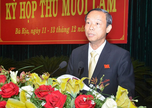 Chủ tịch UBND tỉnh Bà Rịa - Vũng Tàu Nguyễn Văn Thọ. Ảnh: Báo Bà Rịa - Vũng Tàu.