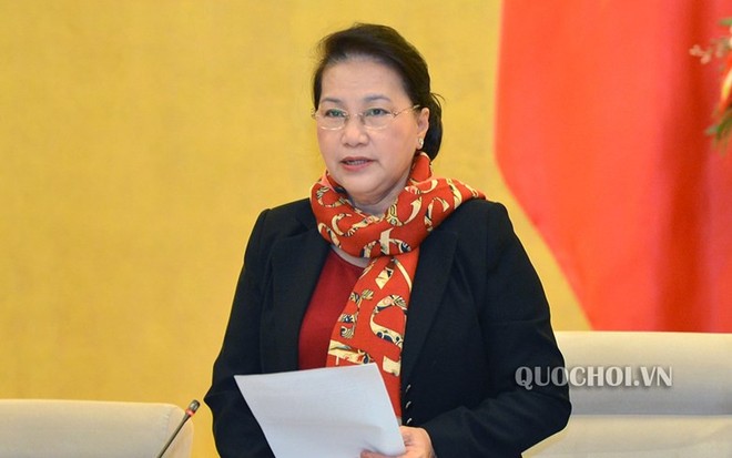 Chủ tịch Quốc hội Nguyễn Thị Kim Ngân phát biểu khai mạc phiên họp 42 của Uỷ ban Thường vụ Quốc hội. Ảnh: Quốc hội.