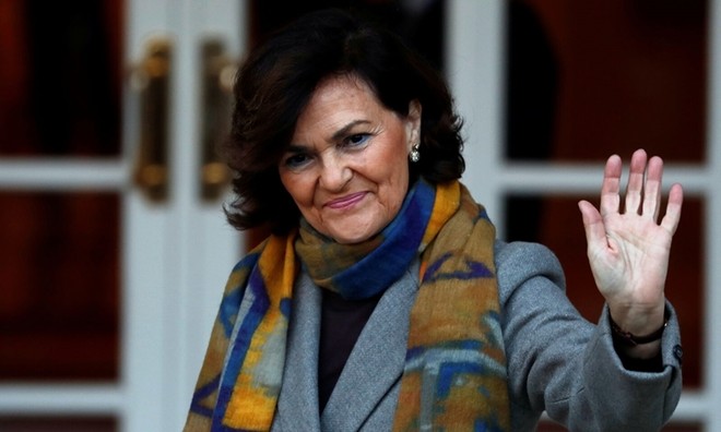 Phó thủ tướng Tây Ban Nha Carmen Calvo tại Madrid hồi tháng một. Ảnh: Reuters.
