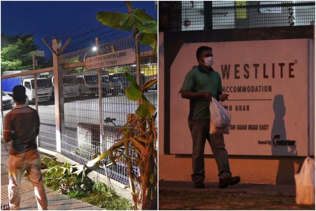 Hai khu nhà ở của lao động nước ngoài tại Singapore đã bị cách ly (Ảnh: ST).