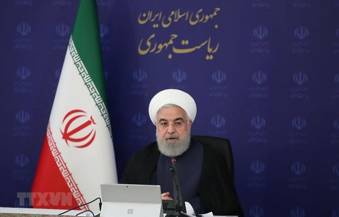 Tổng thống Iran Hassan Rouhani phát biểu tại cuộc họp nội các ở Tehran, ngày 8/4/2020. (Ảnh: AFP/TTXVN).