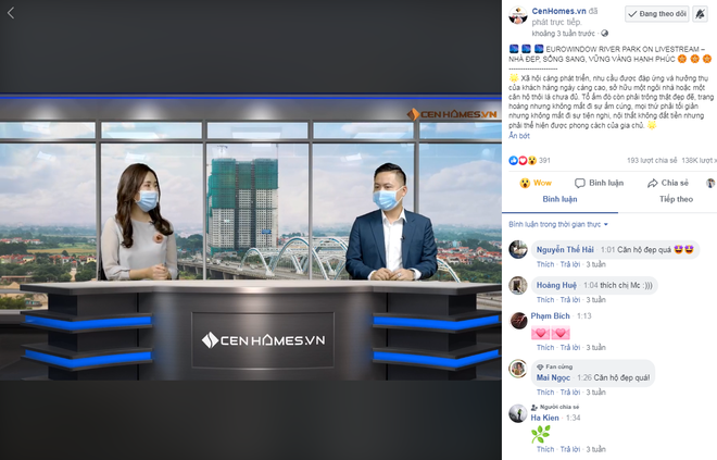 Hàng ngày CenLand đều có những buổi talkshow, livestream bán hàng thông qua fanpage CenHomes.vn, Cenhomes Channel trên youtube thu hút hàng chục ngàn khách hàng quan tâm.