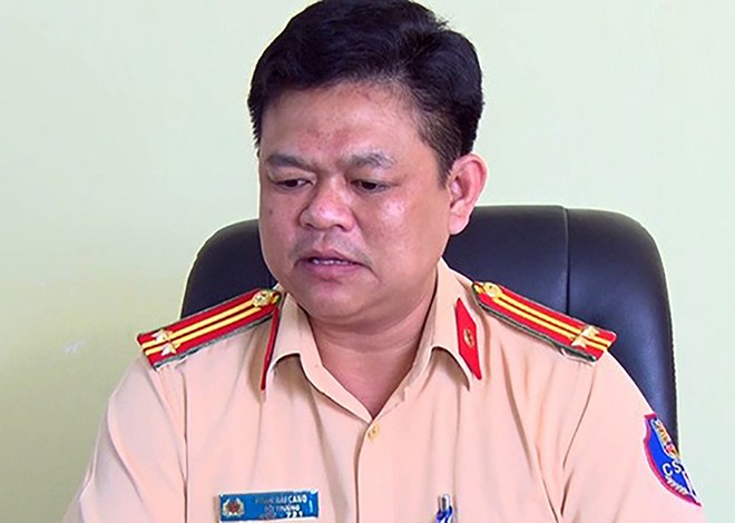 Trung tá Phạm Hải Cảng tại trụ sở CSGT số 2 năm 2019..