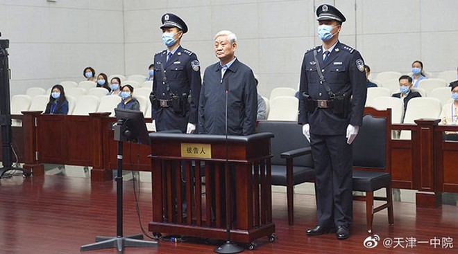 Bị cáo Triệu Chính Vĩnh tại tòa. Ảnh: Tòa án nhân dân Trung cấp số 1 thành phố Thiên Tân.