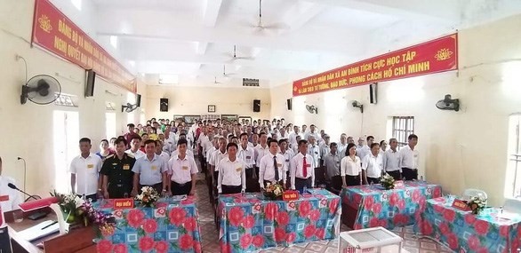 Quang cảnh kỳ đại hội Đảng bộ xã An Bình, huyện Kiến Xương, tỉnh Thái Bình nhiệm kỳ 2020-2025 tổ chức ngày 13/5. (Nguồn: Báo Tuổi trẻ).