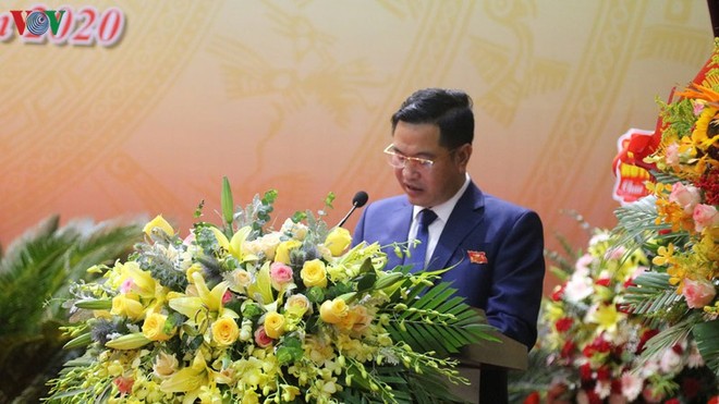 Ông Nguyễn Trung Triều - Bí thư Huyện ủy Bát Xát phát biểu tại Đại hội.