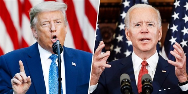 Tổng thống Mỹ Donald Trump và ứng cử viên tổng thống của đảng Dân chủ Joe Biden. (Nguồn: AP).