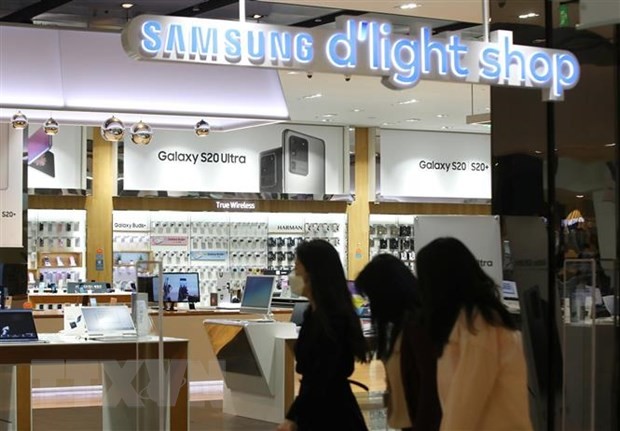 Một gian hàng của Samsung tại thủ đô Seoul, Hàn Quốc. (Ảnh: Yonhap/TTXVN).
