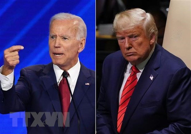 Cựu Tổng thống Mỹ Joe Biden (trái) và Tổng thống Mỹ Donald Trump (phải). (Ảnh: AFP/TTXVN).