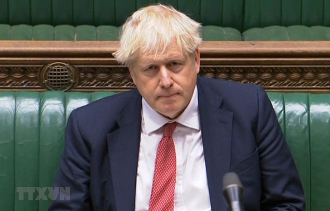 Thủ tướng Anh Boris Johnson tại cuộc họp ở London, Anh, ngày 2/9/2020. (Ảnh: AFP/TTXVN).