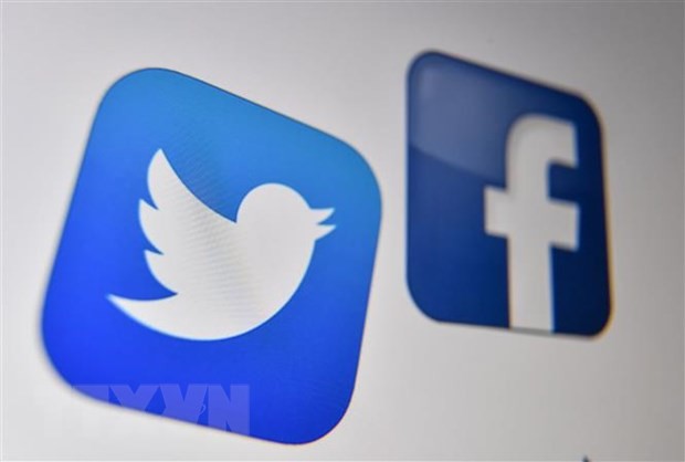 Biểu tượng của Facebook và Twitter. (Ảnh: AFP/TTXVN).