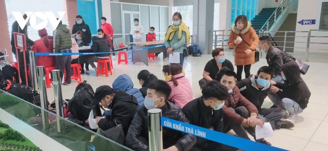 Đêm 4/1, Đồn Biên phòng Cửa khẩu Trà Lĩnh đã phát hiện, thu dung 170 công dân từ Trung Quốc trở về.