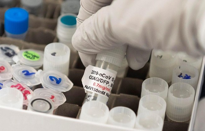 Vắcxin Novavax ngừa COVID-19 được sản xuất tại Gaithersburg, bang Maryland, Mỹ ngày 20/3/2020. (Ảnh: AFP/TTXVN).