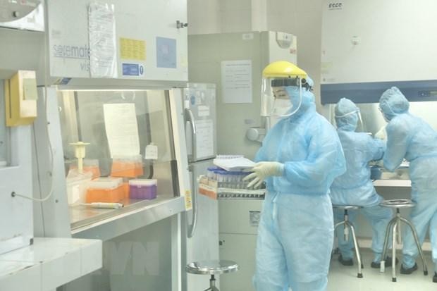 Nhân viên CDC Hà Nội làm xét nghiệm COVID-19. (Ảnh: Minh Quyết/TTXVN).
