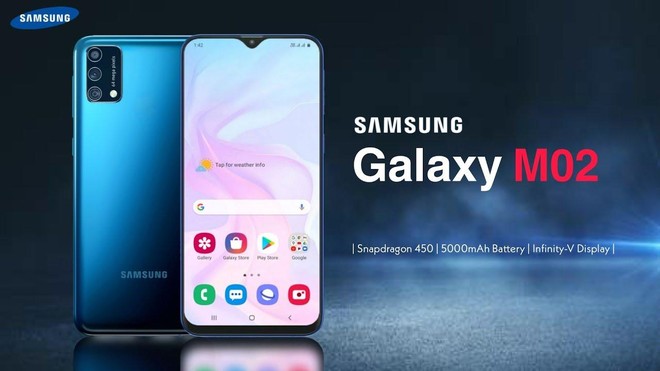 Samsung Galaxy M02: Điện thoại thông minh có pin khủng 5.000 mAh, màn hình 6,5 inch viền mỏng giá dưới 2,5 triệu đồng