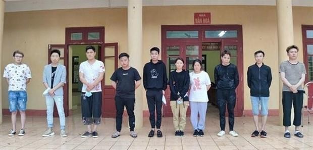 10 công dân Trung Quốc nhập cảnh trái phép bị bắt giữ. (Nguồn: TTXVN phát).