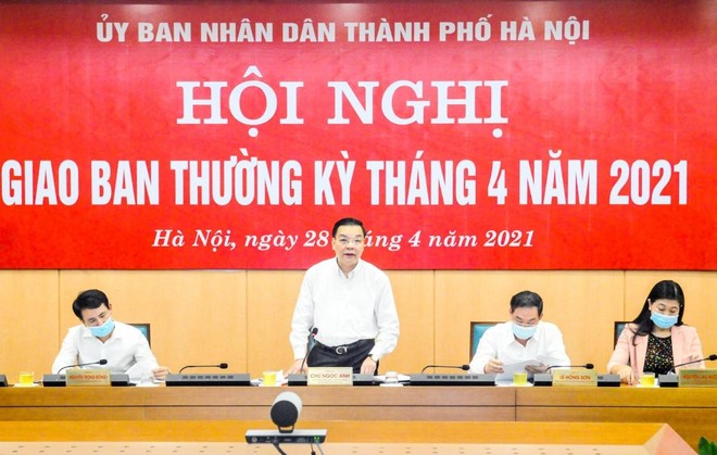 Ông Chu Ngọc Anh phát biểu kết luận hội nghị giao ban công tác tháng 4/2021.