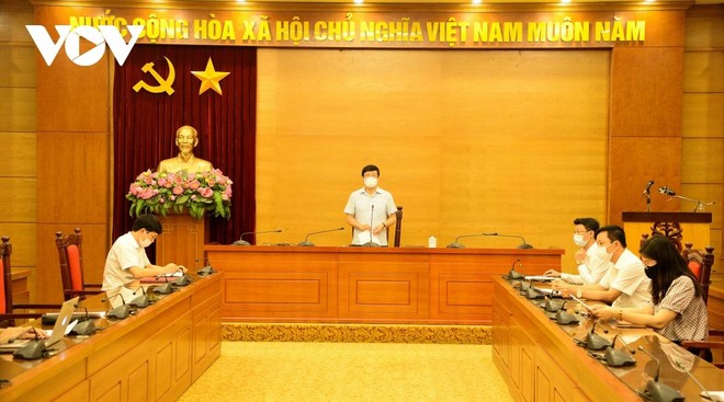 Ông Lê Duy Thành - Chủ tịch UBND tỉnh Vĩnh Phúc phát biểu tại cuộc họp báo.