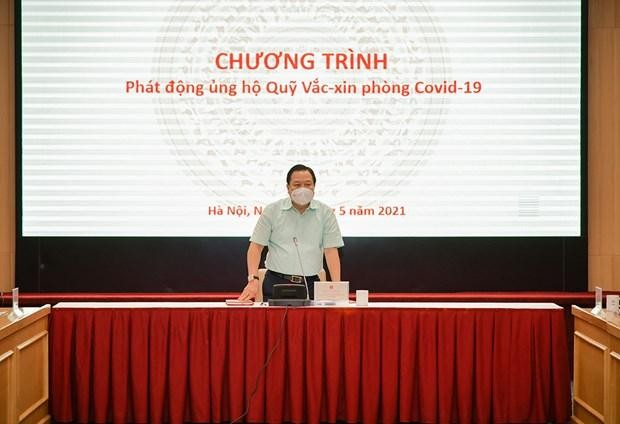 Chủ tịch Ủy ban Quản lý vốn nhà nước tại doanh nghiệp, ông Nguyễn Hoàng Anh phát động chương trình ủng hộ Quỹ vaccine phòng COVID-19.