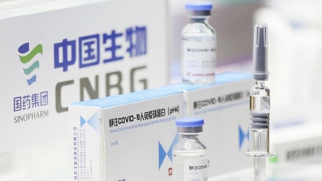 Vaccine ngừa COVID-19 của hãng dược phẩm Sinopharm (Trung Quốc). Ảnh: Yicai Global/TTXVN.