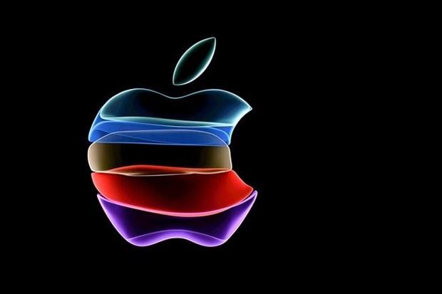 Biểu tượng Apple tại một sự kiện ở bang California, Mỹ. (Ảnh: AFP/TTXVN).