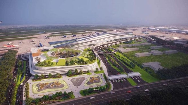 Phối cảnh Nhà ga T3 sân bay Tân Sơn Nhất, một trong những dự án trọng điểm của ACV dự kiến khởi công trong năm 2021.
