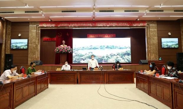 Phó Bí thư Thành ủy Hà Nội Nguyễn Văn Phong thông tin tại phiên họp báo chiều 20/8. (Ảnh: PV/Vietnam+).