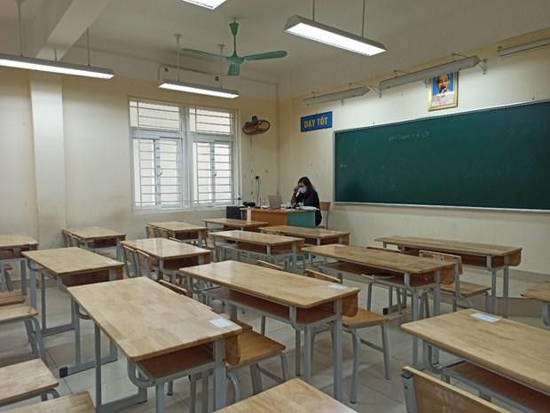 Học sinh không đến trường vì phòng dịch COVID-19. (Ảnh: PM/Vietnam+).
