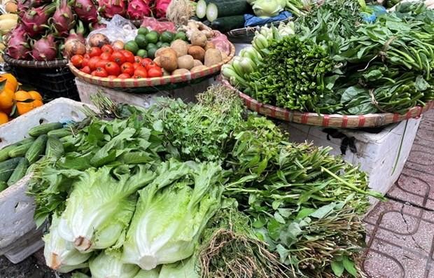 Mặt hàng rau xanh đang tăng ở các chợ trên địa bàn thành phố Hà Nội. (Ảnh: PV/Vietnam+).