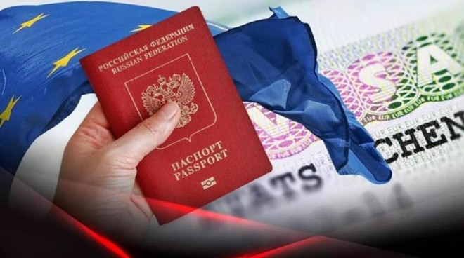 Phương Tây chia rẽ về đề xuất cấm thị thực Nga. Ảnh minh họa: Twitter.