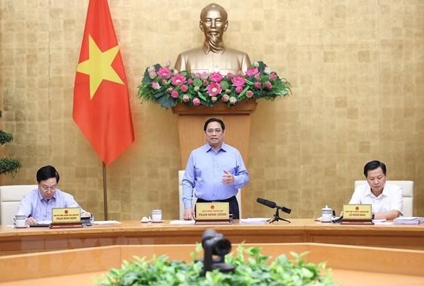 Thủ tướng Phạm Minh Chính phát biểu chỉ đạo. (Ảnh: Dương Giang/TTXVN).