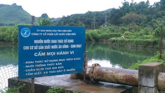 Khu vực hồ cung cấp nước cho nhà máy nước của Công ty Cổ phần Cấp nước Điện Biên.